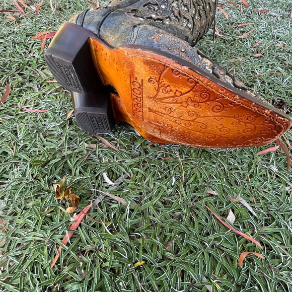 Corral Women's New Ash Grey Inlay & Studs & Crystal Western Boots, Size 9 - Picture 11 of 15